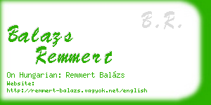 balazs remmert business card